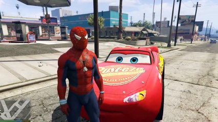 SPIDERMAN dibujos animados de Tren para los Niños y RAYO McQueen Monster Truck canciones infantiles Niños