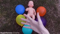 Learn Colours Finger Family Song For Baby - Wet Balloons Nursery Rhymes Kids with Real Baby videos-nuBSir