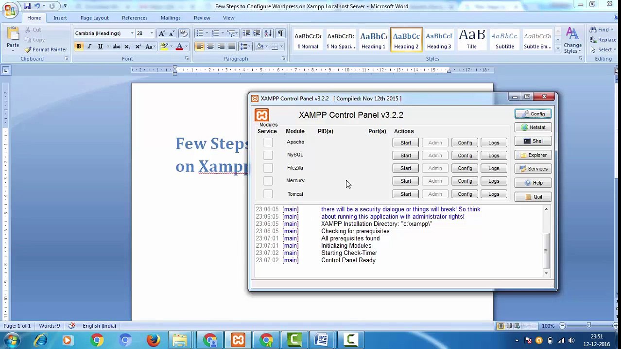 Few Steps to Configure Wordpress on Xampp Localhost Server - Wordpress - SEO tips and Tricks