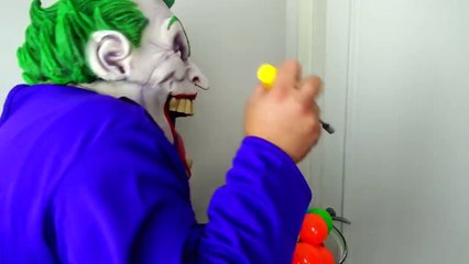 Spiderman Poo Colored Balls with Frozen Elsa vs Joker - Fun Superheroes Movie In Real Life-w2LnD