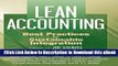 FREE [DOWNLOAD] Lean Accounting: Best Practices for Sustainable Integration For Kindle