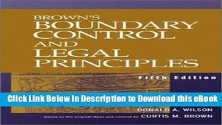 eBook Free Brown s Boundary Control and Legal Principles Free Online