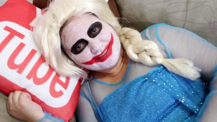Frozen Elsa Becomes Joker Chica! Spiderman And Frozen Elsa Humor Superheroes