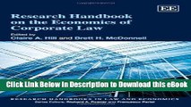 eBook Free Research Handbook on the Economics of Corporate Law (Research Handbooks in Law and