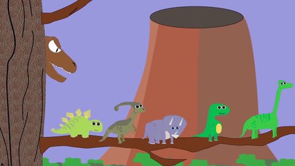 5 Little Dinosaurs Sitting in a Tree original kids song Increasing tempo