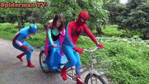 Spider Man vs deadpool Fines rescue Frozen Elsa Venom Anna Funny Superheroes in real life