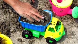 Children Playing On The Beach with Sand Dump Truck Sand Castle | Kids Fun Trip To Beach