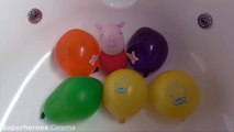 Peppa Pig Face Wet Balloons Colors - TOP Learn Colours Balloon Finger Family Nursery Collection-AnxV