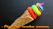 Play-Doh creations - How to make a rainbow icecream. Educational videos for children-gof6