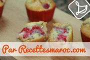 Muffins Framboises & Choco Blanc - Raspberry & White Chocolate Muffins - مافين بالشكلاط