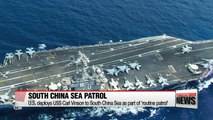 U.S. deploys aircraft carrier to South China Sea