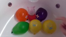 Peppa Pig Face Wet Balloons Colors - TOP Learn Colours Balloon Finger Family Nursery Collection-AnxVB