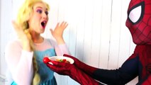 Spiderman With Frozen Elsa & Giant Gummy Candy Chuppa Chups, Pink Spidergirl Superhero in Real Life-65