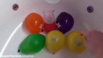Peppa Pig Face Wet Balloons Colors - TOP Learn Colours Balloon Finger Family Nursery Collection-AnxVB