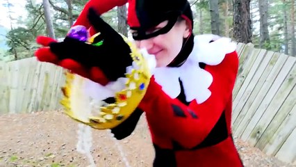 Spiderman vs Police Wanted Dead or Alive! w_ Harley Queen, Frozen Elsa & Fun Superhero In Real Life!-_2I