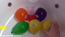 Peppa Pig Face Wet Balloons Colors - TOP Learn Colours Balloon Finger Family Nursery Collection-Anx