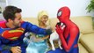 Spiderman get DOG FACE & Frozen Elsa get DOG BODY! w/ Superman & Joker in real life!