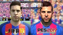 fifa 17 vs pes 2017 comparação das faces-Barcelona