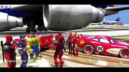 Deadpool Nursery Rhymes Songs with Action & Disney #Cars Lightning McQueen Colors