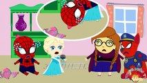 Spiderman se orinan en la Cama Congelado Elsa Broma Divertida! Spiderman Congelado Elsa Superhéroes En Real De L