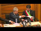 Cagliari - Gentiloni firma la convenzione (18.02.17)