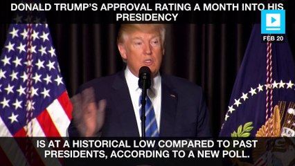 Donald Trump’s approval rating lowest in history at one month mark