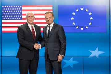Pence arrives in Brussels for talks with EU officials