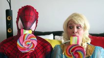 Frozen Elsa GUMBALLS SURPRISE! w/ Spiderman vs Joker Girl Bad Baby and Hulk Superheroes IR