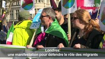 Londres: une manifestation défend le rôle des migrants