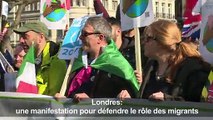 Londres: une manifestation défend le rôle des migrants