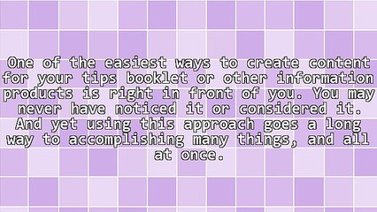 Booklet Tips - Easy Content Resource