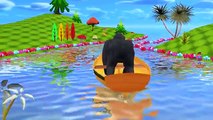 Los Dinosaurios Vs King Kong Lucha | Colores De Los Animales León Gorila Elefante Dedo De La Familia Rimas