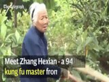 'Kung fu grandma', 94, shows off her martial arts skills