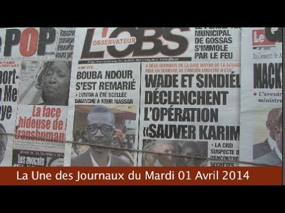 La Une des journaux du Mardi  01 Avril 2014 : Macky S'encombre de la GC, Bouba Ndour se remarie