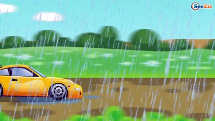 Mavi Polis arabası ve Yarış Arabası - Akıllı Arabalar çizgi filmi - Türkçe İzle