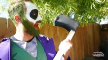 Bearded Joker and Little Joker Girl vs Groot - Guardians of the Galaxy | Real Life Superhe