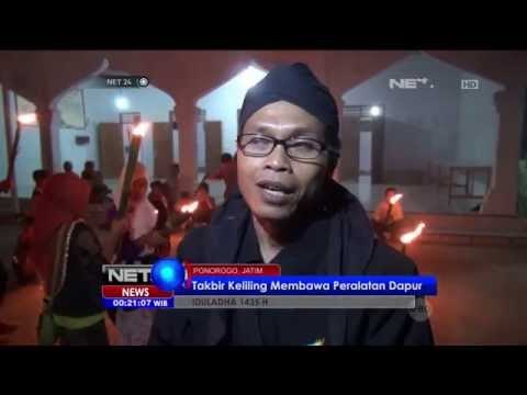 Warga Ponorogo takbir keliling dengan obor dan alat dapur - NET24