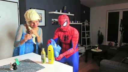 Double Pregnant FROZEN ELSA vs SPIDERMAN! Spiderbaby TWINS? COLORED BALLS BABY! Superheroe
