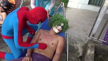 Spiderman vs Frozen Elsa snake crab insects Joker Pranks vs Catwomen Fun Superheroes