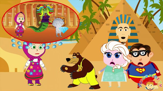 Masha and the Bear Baby Attack Medusa new Episodes! Superman Frozen Elsa Superheroes In Re