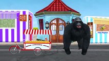 King Kong De Dibujos Animados Dedo De La Familia Rimas | Hot Cross Buns, La Lluvia La Lluvia Desaparece A Los Niños De La Guardería