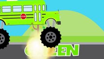 Learn Colors Collection Monster Truck School Buses - Teach Colours & Numbers for Kids Baby