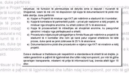 PARTIA DEMOKRATIKE KERKON SQARIME NE LIDHJE ME KONTRATEN PER STADIUMIN LAJM