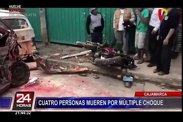 Cajamarca: cuatro personas mueren en múltiple choque