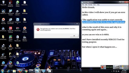 Caution : The application was unable to start correctly (0xc0000005) !!!