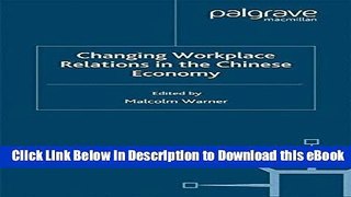 eBook Free Changing Workplace Relations in the Chinese Economy (Studies on the Chinese Economy)