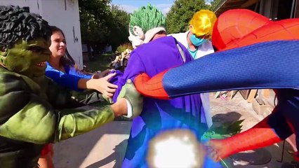 Frozen Elsa Gets Eyes Hands! w_ Spiderman Joker Doctor Superwoman Superhero in Real Life-YbCNb6feoKk