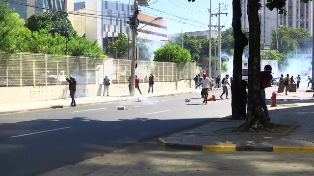 Police clash with anti-austerity protesters in Brazil
