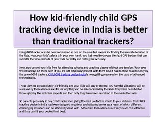 How kid-friendly child GPS tracking device in India is better than traditional trackers