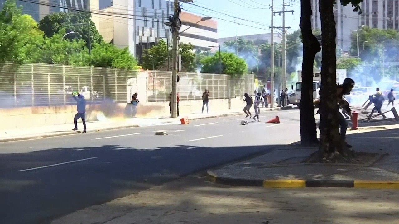 Police clash with anti-austerity protesters in Brazil